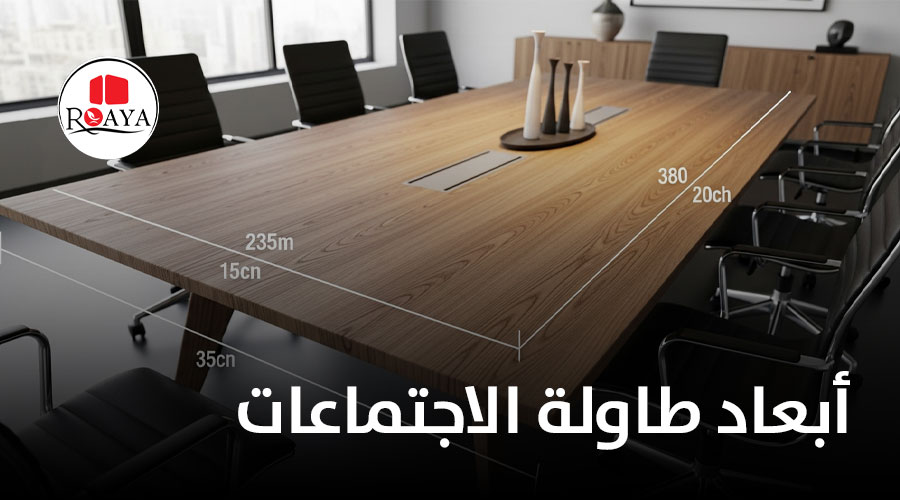 أبعاد طاولة الاجتماعات